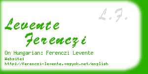 levente ferenczi business card